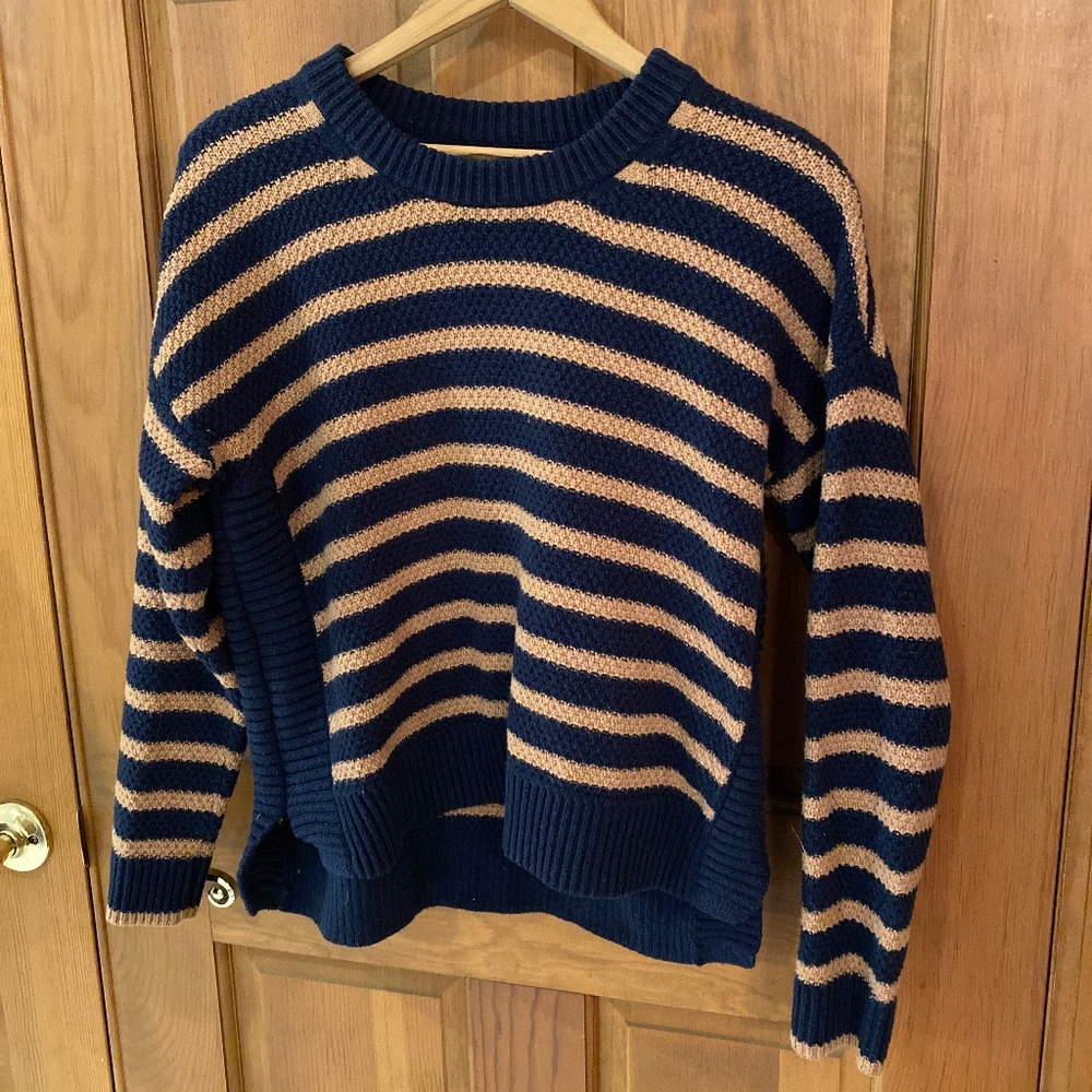 Madewell Brown and Navy Sweater Size S